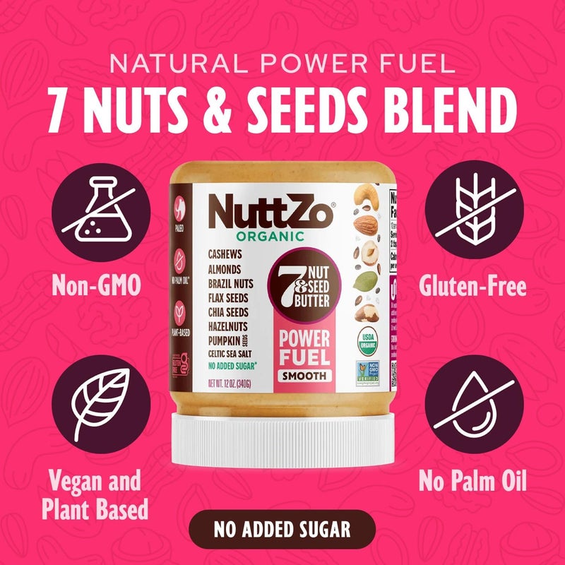 NuttZo Organic Power Fuel Smooth 7 Nuts & Seeds Butter Spread - Image 3